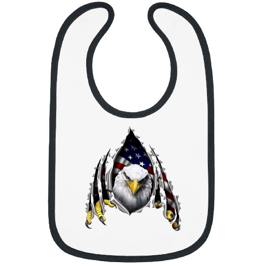 USA Flag Bald Eagle American Flag 4th Of July 1 Bibs