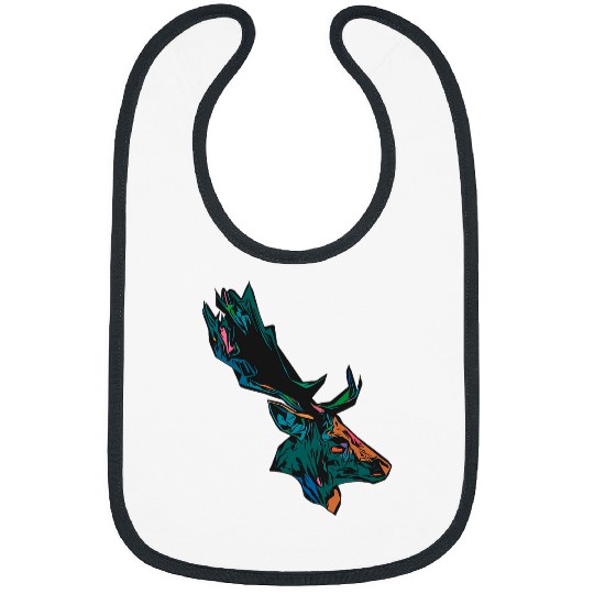 Deer Forest Colored Animal Portrait Hunter Wildlife Nature Bibs