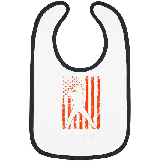 Detroit Michigan American Flag Baseball Weathered Bibs