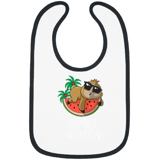 Sloth Pet chilling on melon Family Vacation Bibs