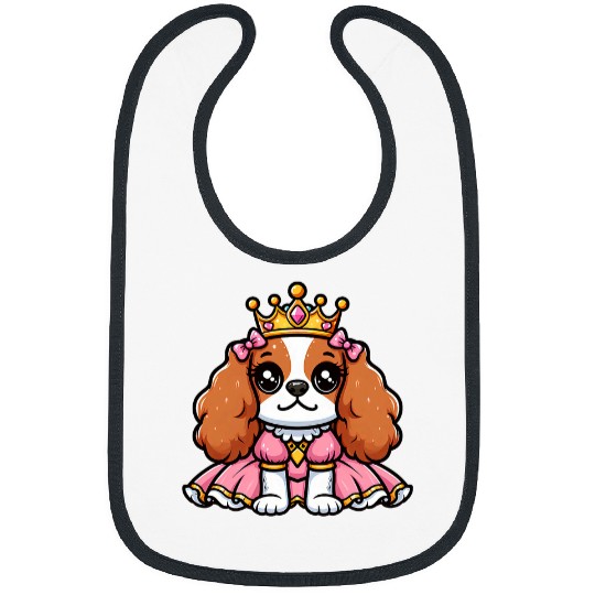 Cavalier King Charles Spaniel Princess Funny Dog Royalty Bibs