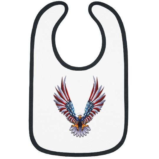 USA Flag Bald Eagle American Flag 4th Of July Bibs