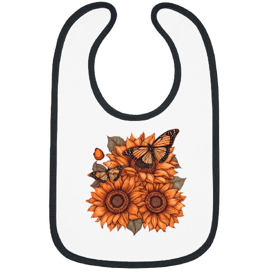 Flower Blossom Butterflies Nature Butterfly Sunflower Bibs