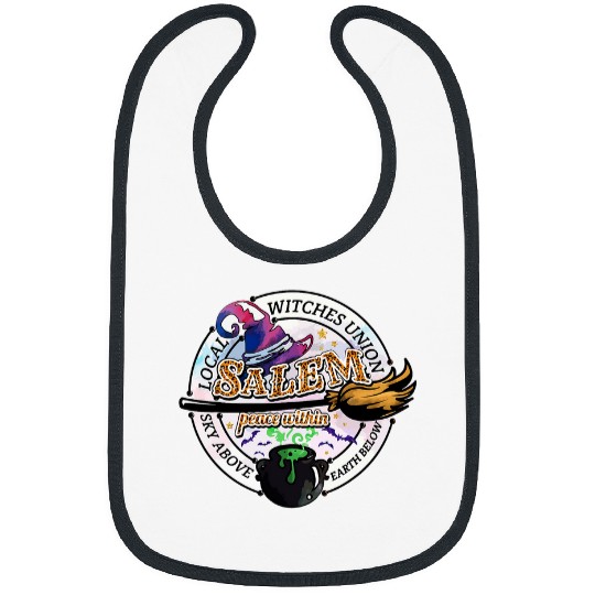 Salem Local Witches Union Sky Above Earth Est 1692 Halloween Bibs