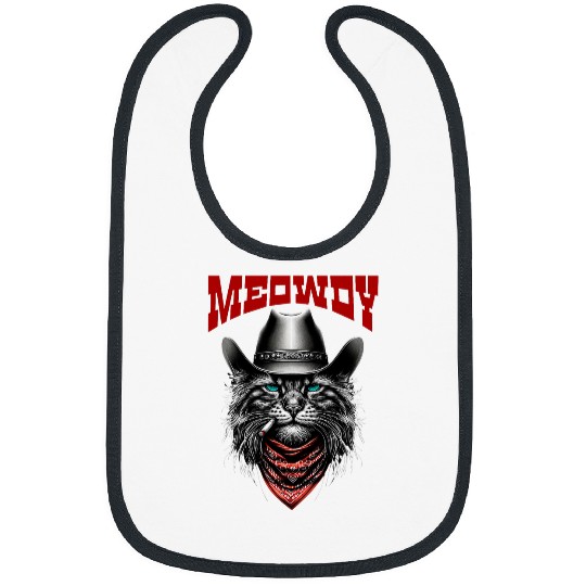 Cat Western Meowdy Funny Country Music Cat Cowboy Hat Bibs