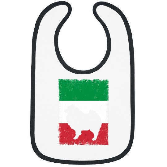 Pomchi Dog Italy Flag Italian vintages Mom Dad Bibs