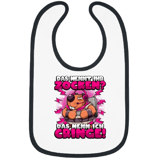 Lacrosse Gift Gaming beaver Pew Pew Saying Das Nennt Ihr Zocken Cringe Bibs