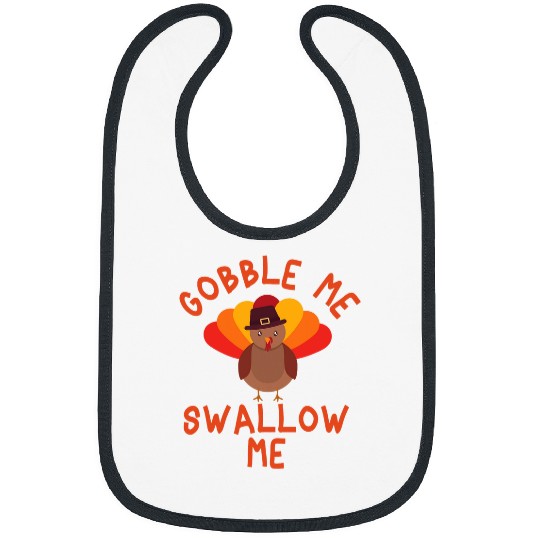 Lacrosse Gift Gobble Me Swallow Me Funny Thanksgiving Turkey Design 8 Bibs