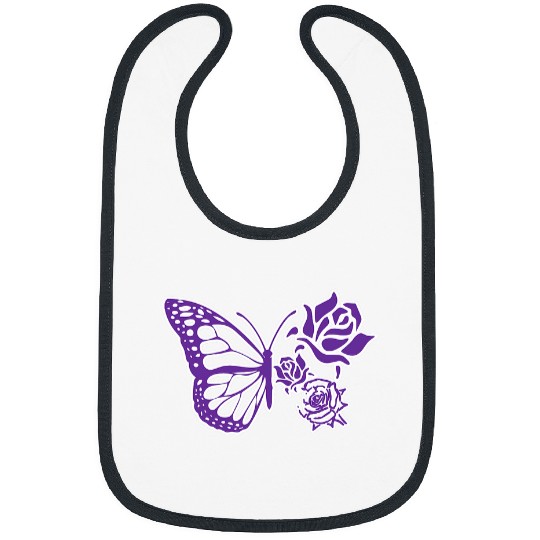 Floral Butterfly Monarch Flower Purple Wings Bibs