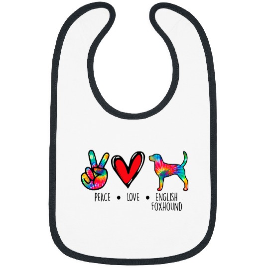 English Foxhound Mom Dad Tie Dye Dog Paw Lover Bibs