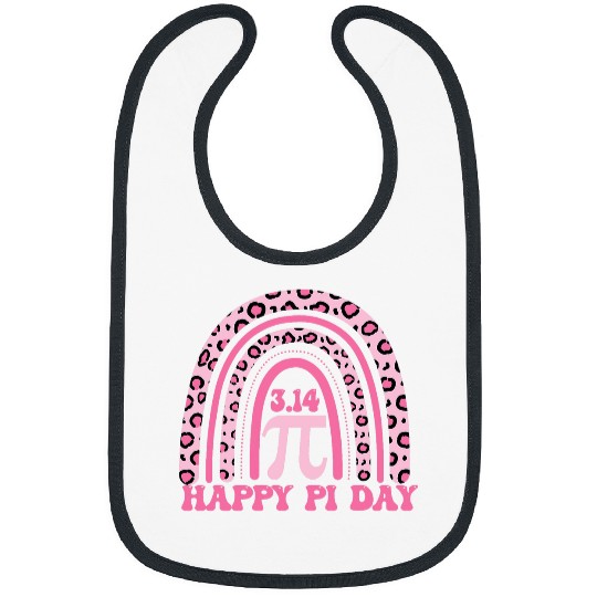Happy Pi Day Mathematic Math Teacher Funny Leopard Rainbow 21 Bibs