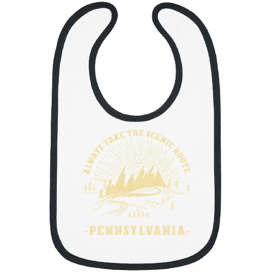Hiking Hiker Always Take the Scenic Route Pennsylvania Hiking PA Hike Bibs