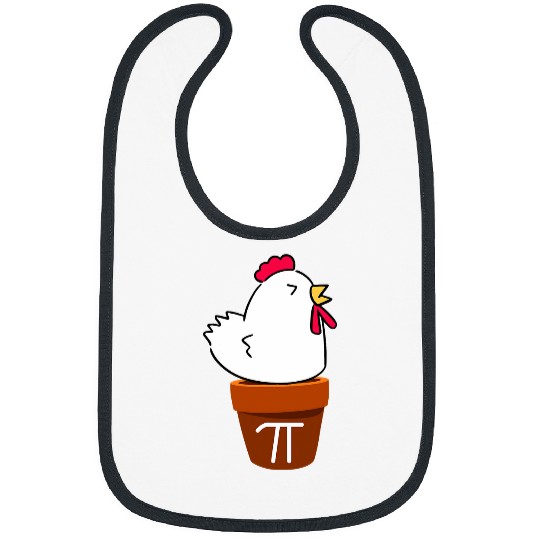 Cute Chicken Pot Pie Funny Math Pun Pi Symbol Bibs