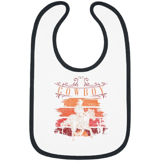 Retro Western Cowboy Country Music Horse Lover Rodeo Rancher 2 Bibs