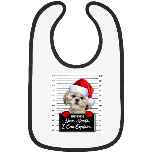 Dear Santa I Can Explain Funny Christmas Shih Tzu Xmas Bibs