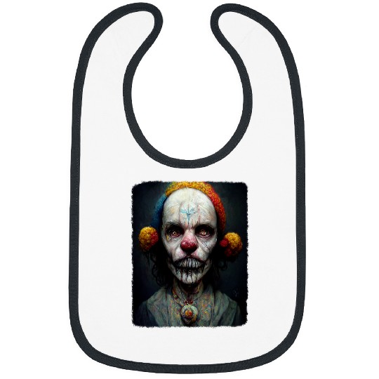 Creepy Clown Evil Scary Clown Insane Horror Halloween 21 Bibs