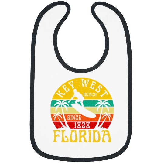 Surf Life Key West Florida Beach Surfing Surfer Ocean Vintage Bibs