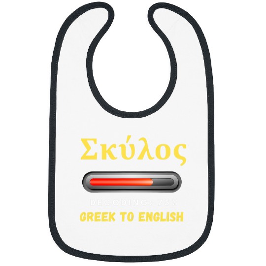 Dog Decoding Greek to English Bibs