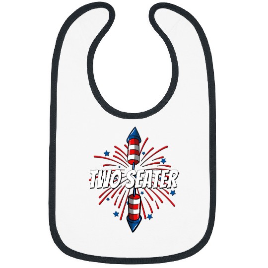 4th of July Fireworks USA Flag American Patriotic Two Seater Bibs