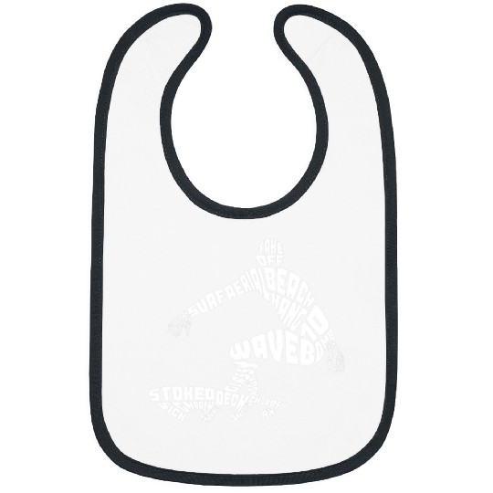 Surf Life Typography Word Art Surfer Bibs