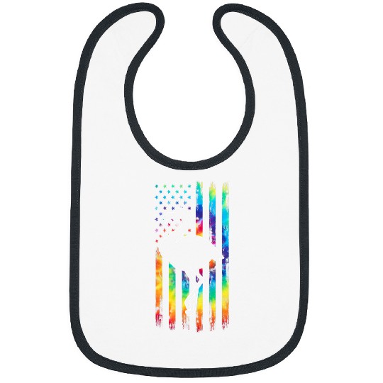 Pink Flamingo Tie dye American Flag Flamingp Flamingos Flamingos Bibs
