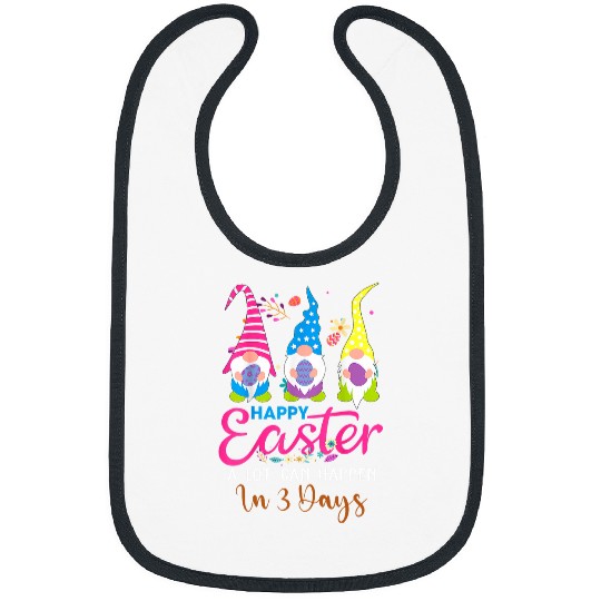 A lot Can Happen In 3 Days Hallelujah Easter Gnomes Womens Bibs