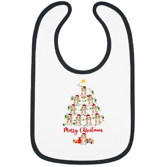 Foxhound Dog Lover Matching Santa Foxhound Christmas Tree Bibs
