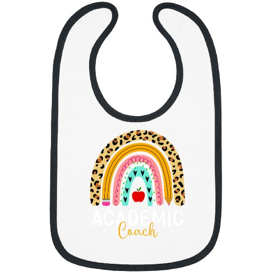 Academic Coachs Leopard Rainbow Back To School Bibs