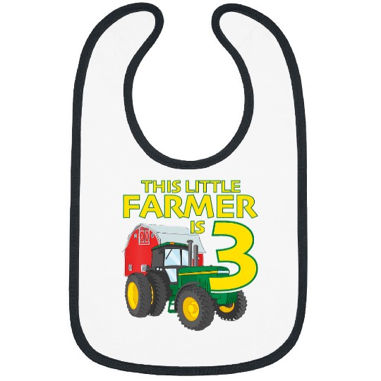 Tractor driving 3 Year Old Green Farm Tractor Birthday Party Farmer Bibs