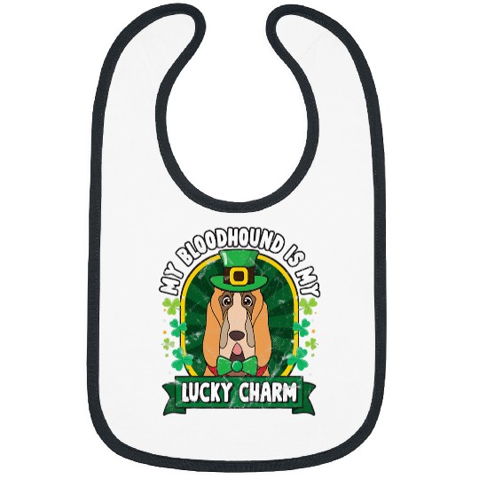 Bloodhound St Patricks Lucky Charm Mom Dad Gift Bibs