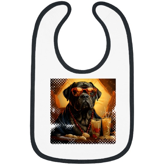 Adventure Dog Cane Corso Ramen Hat Bowl Stars Stripes Bibs