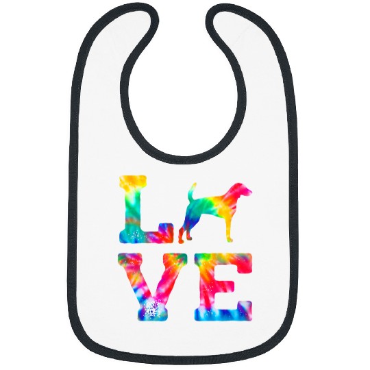 Love American Foxhound Tie Dye Dog Mom Dad Bibs