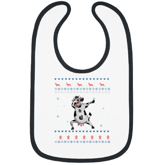 Cow Lover Funny Dabbings Farm Animal Merry xmass Ugly Christmas Cow Bibs