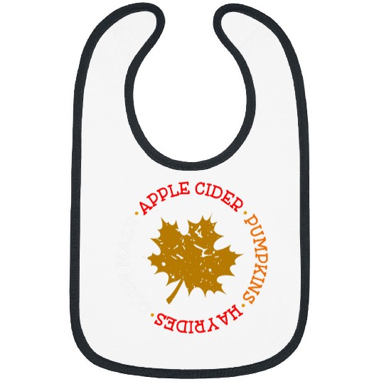 Fall Leaves Pumpkins Apple Cider Women Men Kids Turkey Day Bibs
