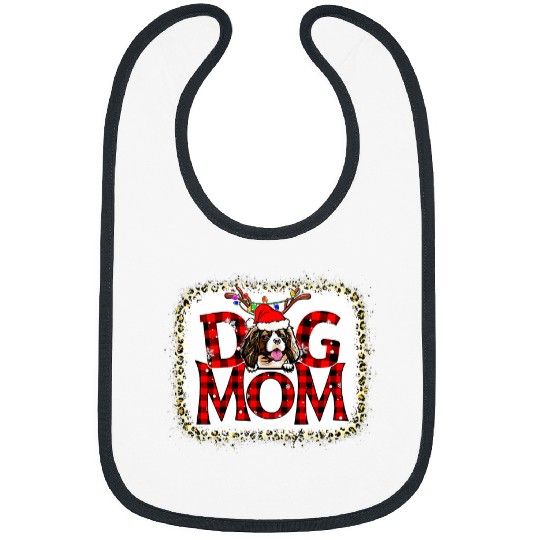 Cavalier King Charles Spaniel Dog Mom xmass Reindeer Horn Bibs