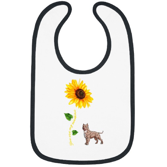 American Pit Bull Terrier You are My Sunshine Sunflower Bibs