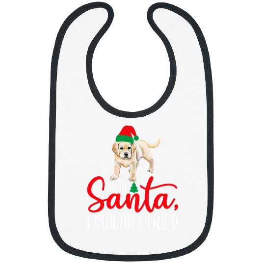 Funny Yellow Lab Christmas Dear Santa Labrador Retriever Bibs