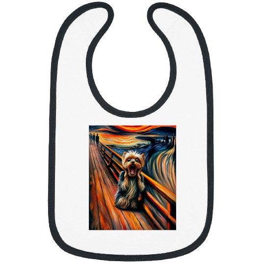 Expressionist Artsy Yorkie Dog Yorkshire Terrier Bibs