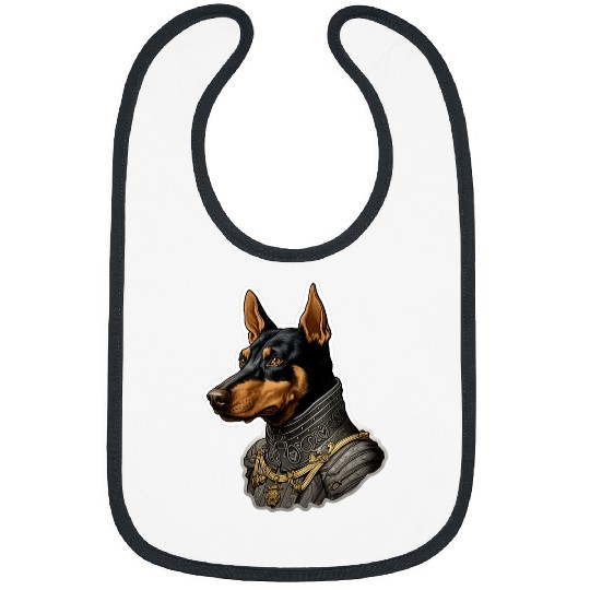Baroque Renaissance Doberman Pinscher Dog Portrait Bibs
