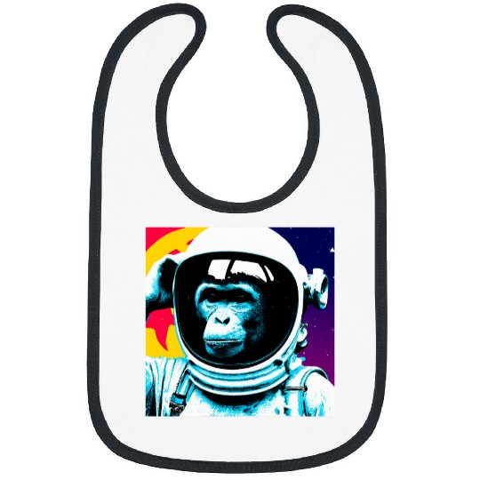 Fun Hilarious vintages Space Travel Astronaut Monkey Stars Bibs