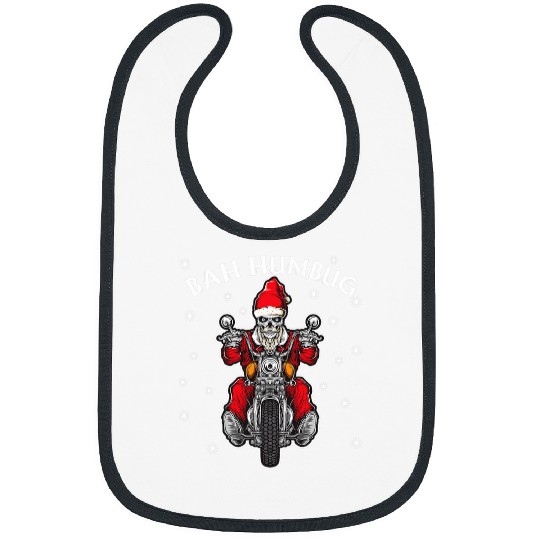 Bah Humbug Skeletons Santa Riding A Motorcycle Gift Bibs