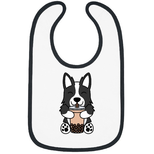 Boba Bubble Milk Tea Border Collie Dog Bibs