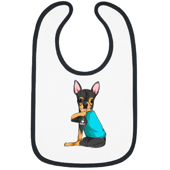 Chihuahua I Love Dad Tattoo Apparel Dog Dad Gifts Dads Bibs