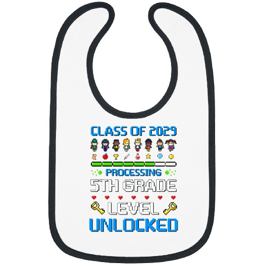 5th Grade First Day of School Class of 2029 Video Games Bibs