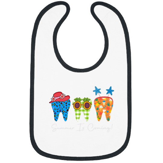 dentists happy summer 2leopard plaid tooth tropical Bibs