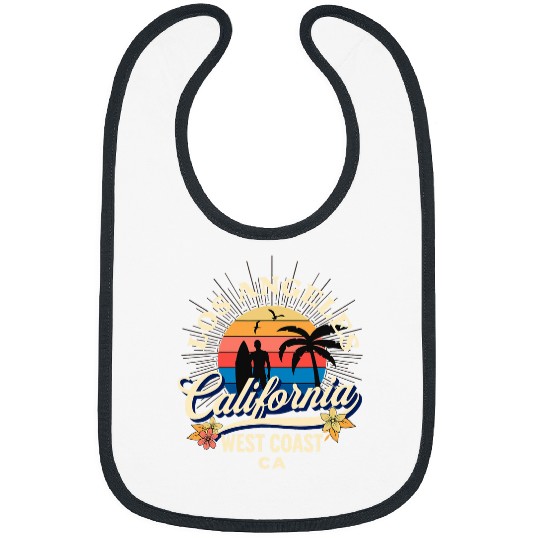Surf Life Los Angeles californiasBeach Surf Summer Vacation vintages 1 Bibs
