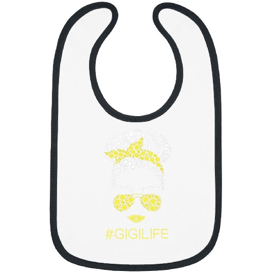 Gigi Lifes Softball Baseball Mothers Day Messy Bun Bibs