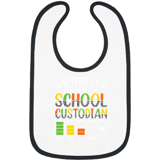 Battery School Custodian Life School Janitor Bibs