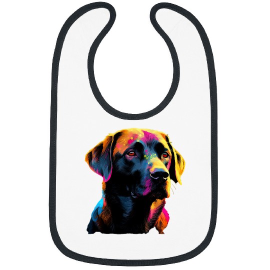 Black Labrador Lover Colorful Pop Art Black Lab Bibs