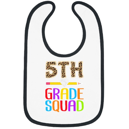 5th Grade Squad Leopard Print Fifth Grade Teacher Student Bibs